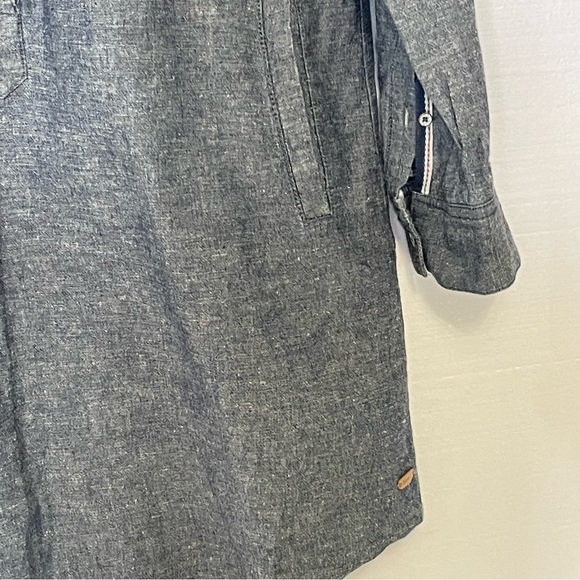 ROOTS chambray cotton/linen Button Up tunic dress - Picture 5 of 11